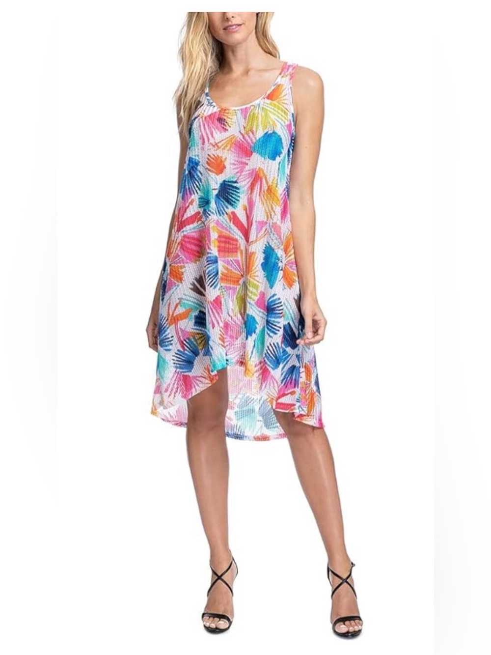Profile by Gottex swim cover up beach dress high low sheer M/L